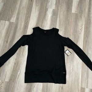 Nicole Miller Active French Terry Cold Shoulder Top​​